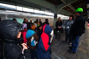 We talk with Amtrak personnel out on the tracks.