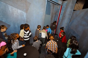 Lightning Strike Kids Opera Company observes the set.